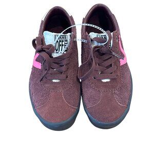 Vans Low Top Lace-Up Shoes Men 4.5 Women 6 Burgundy/Pink Suede Rubber Sole